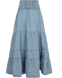 Vendla Denim Maxi Skirt - Blue