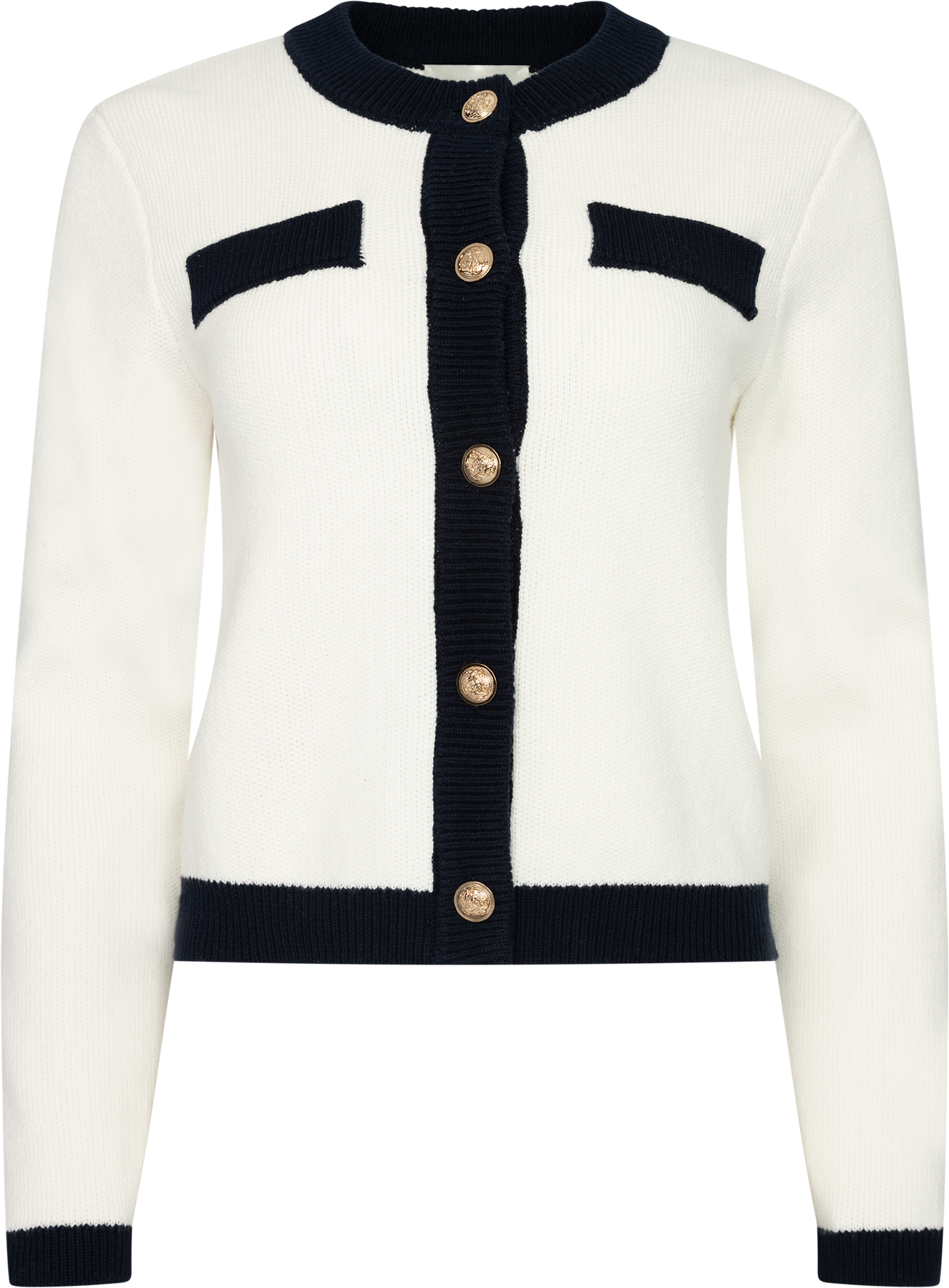 Jeanette Contrast Cardigan - Off White