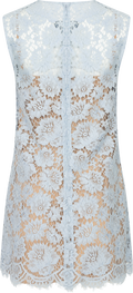 Fine Lace Mini Dress - Blå