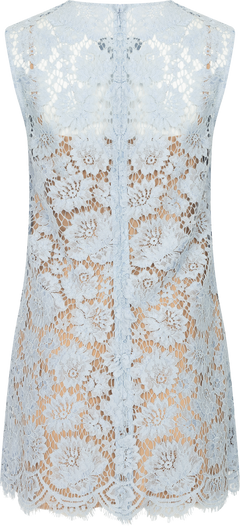 Fine Lace Mini Dress - Blue