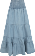 Vendla Denim Maxikjol - Blå