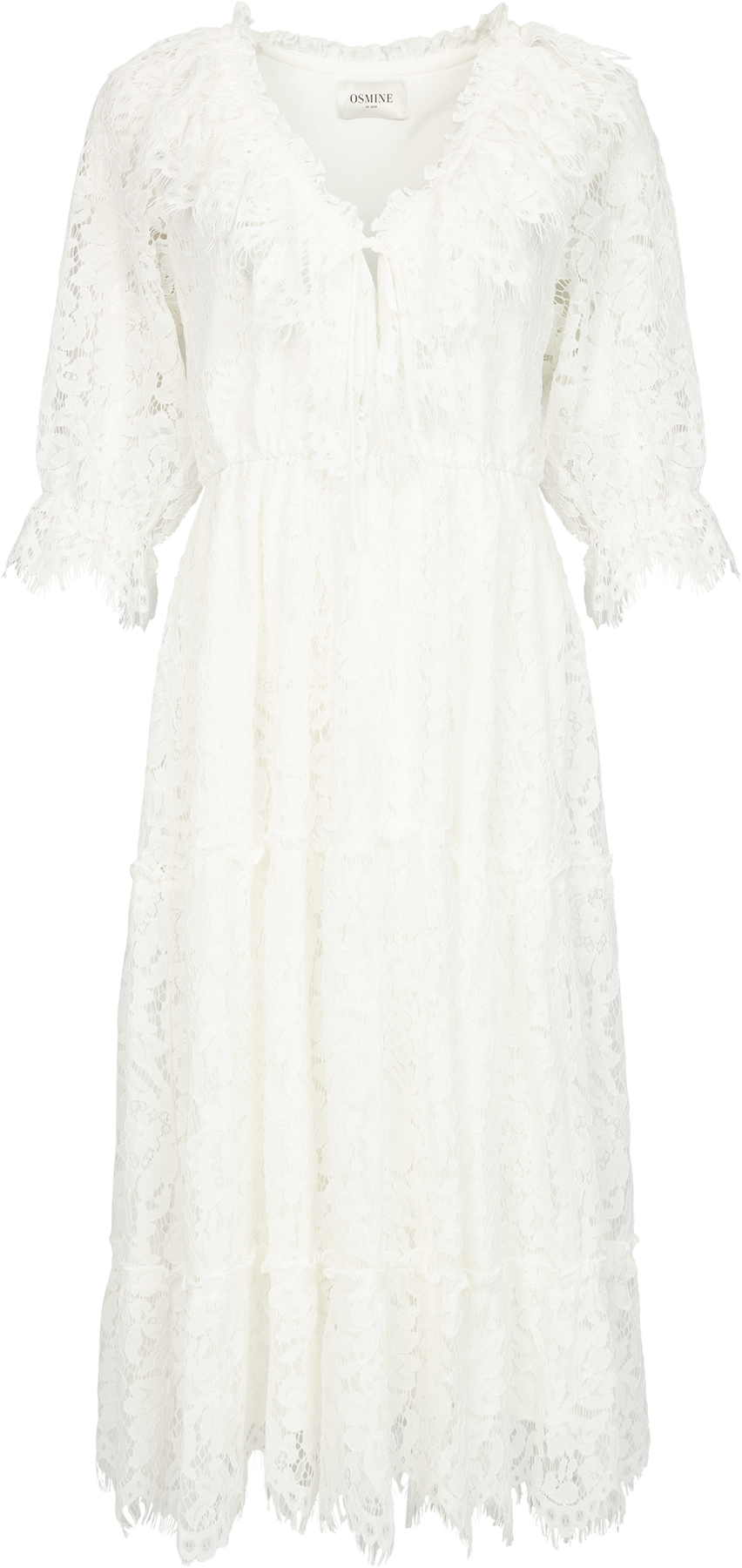 Alfrida Boho Spetsklänning - Vit