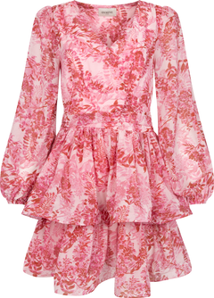 Jade Wave Bright Flower Dress - Pink Bright