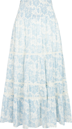 Vendla Flower Dobby Skirt - Blue Dobby Flower