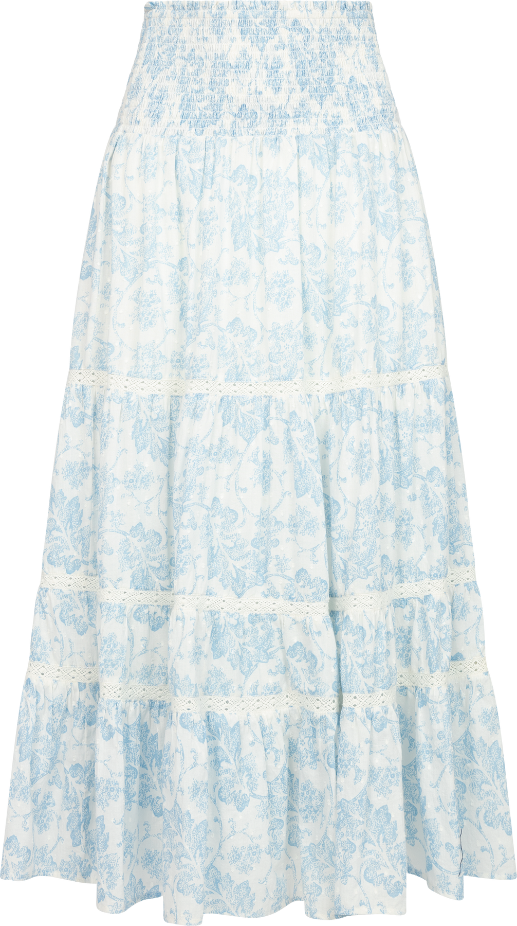 Vendla Flower Dobby-kjol - Blue Dobby Flower
