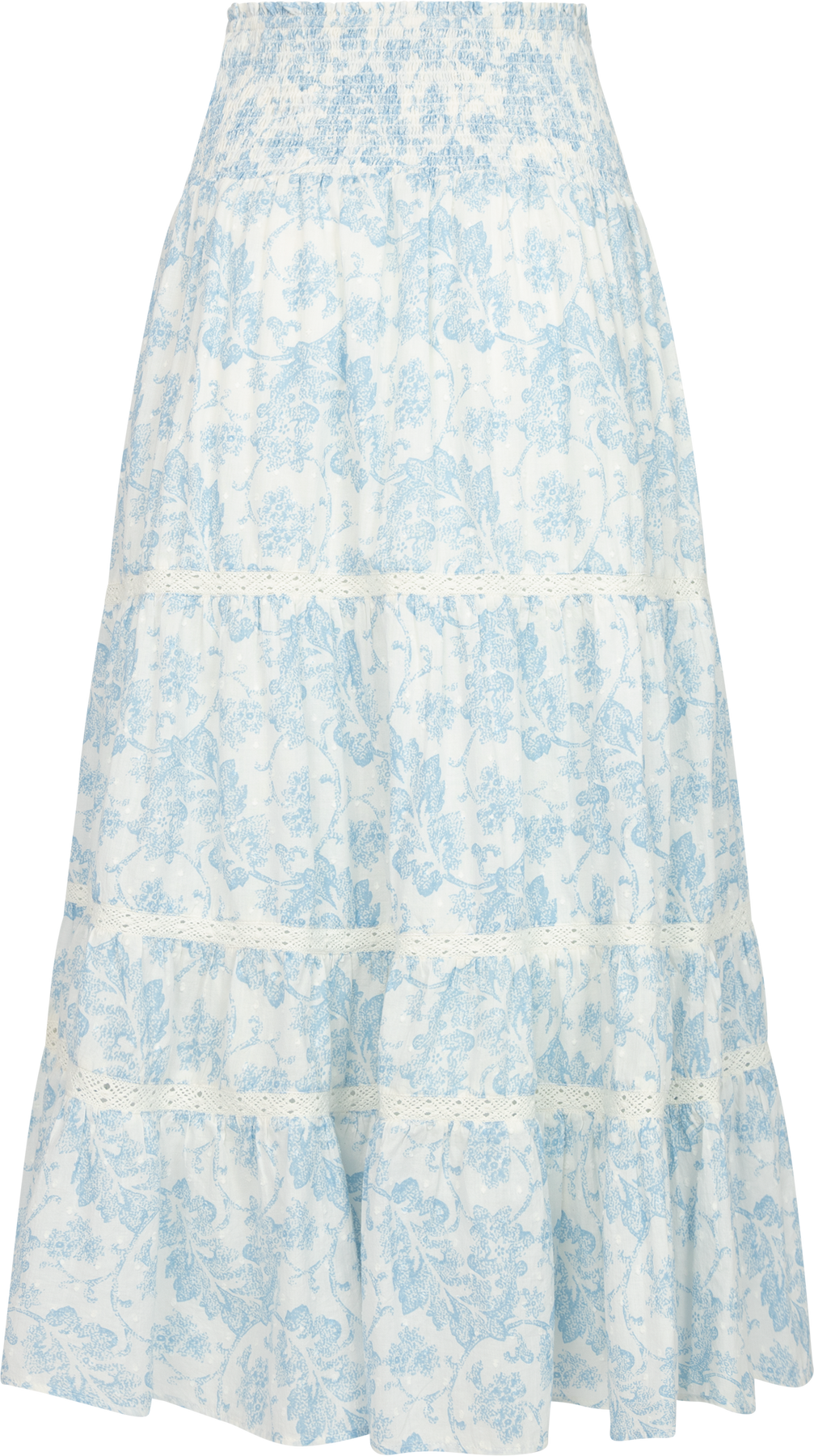 Vendla Flower Dobby-kjol - Blue Dobby Flower