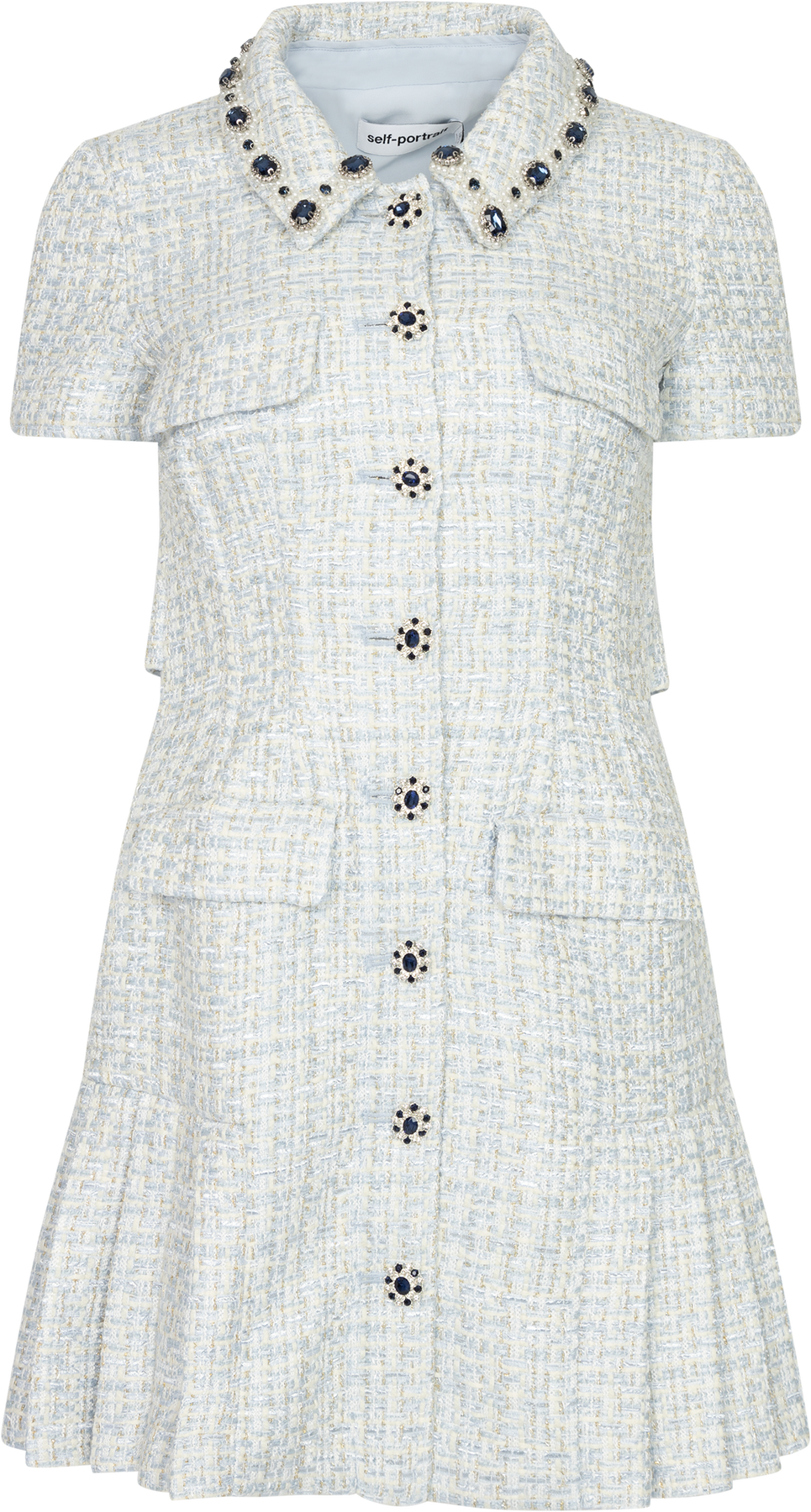 Boucle Mini Dress - Blå