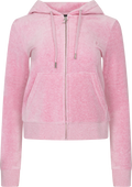 Robertson Classic Velour Zip Hoodie  - Pink Marl