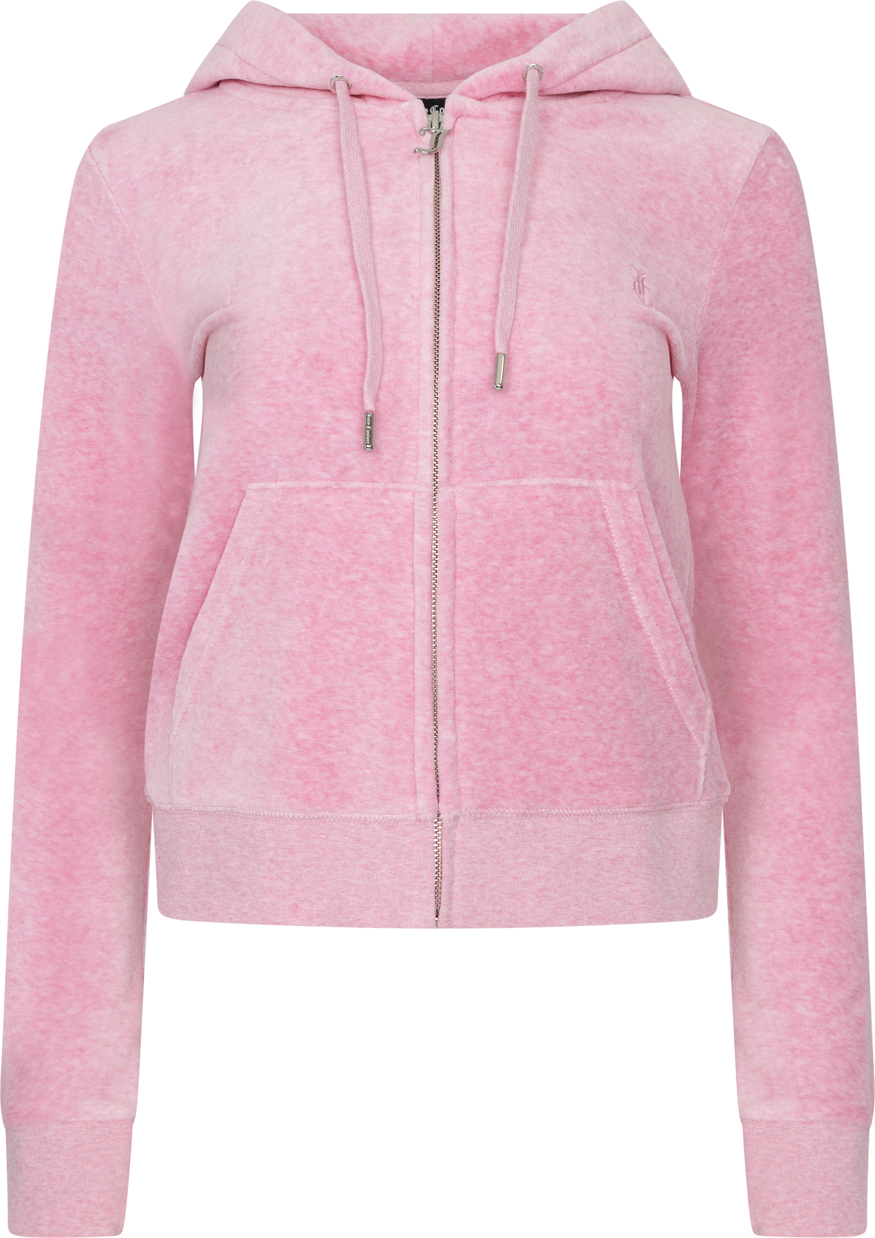 Robertson Classic Velour Zip Hoodie  - Pink Marl