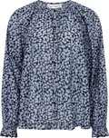 Ivon Retro Flower Blus - Svart