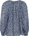 Ivon Retro Flower Blus - Svart