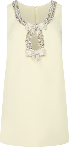 Crepe Bow Mini Dress - Yellow