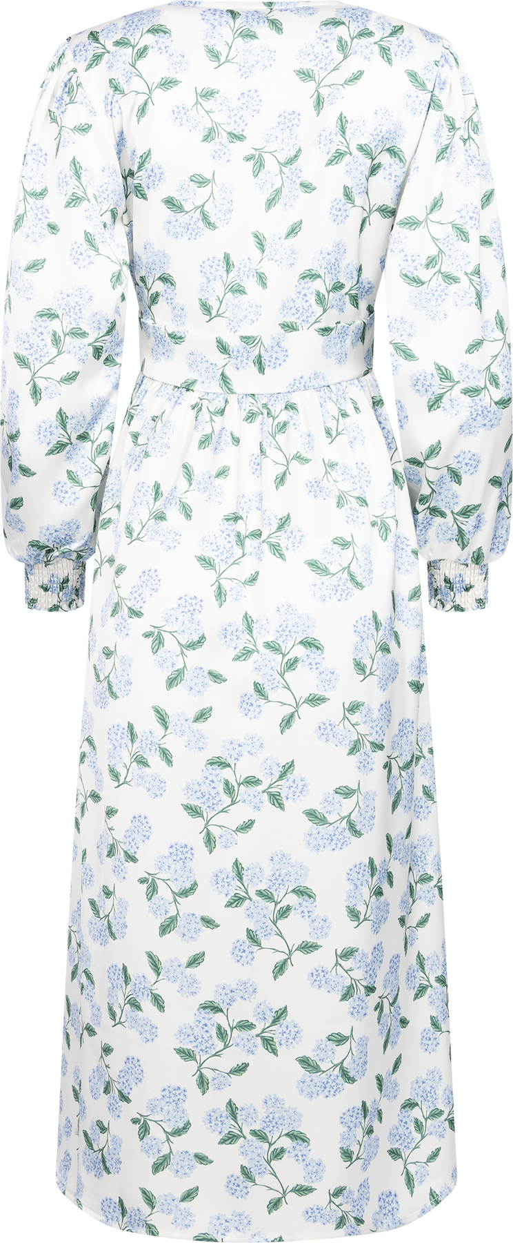 Adelic Long Dress - Blått hortensiaprint