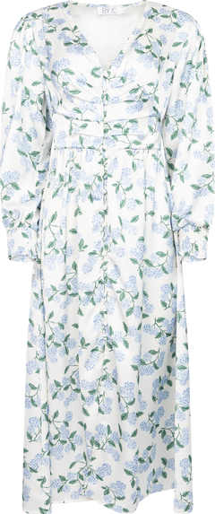 Adelic Long Dress - Blue Hydrangea Print
