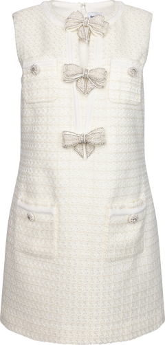 Boucle Bow Mini Dress - Cream