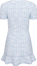 Check Knit Mini Dress - Blå