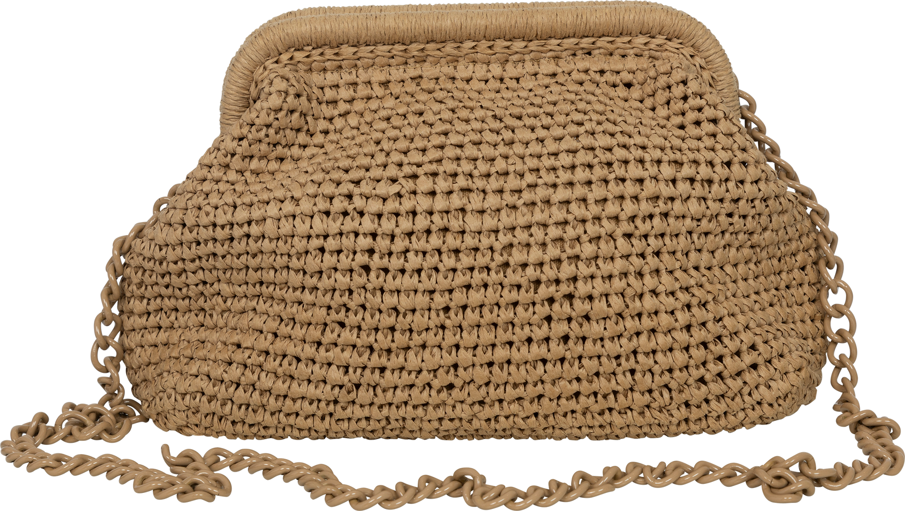 Rikke Raffia Clutch Bag - Sand