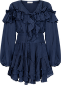 Wow Frill Dress - Mörkblå