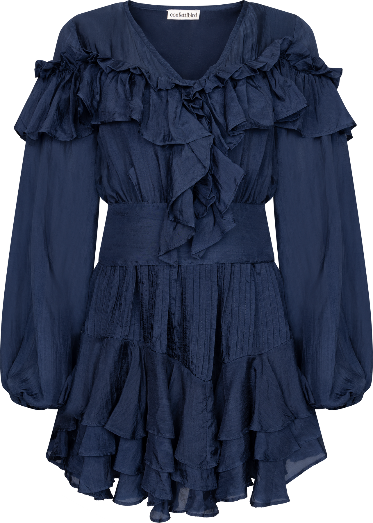 Wow Frill Dress - Mörkblå