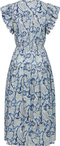 Kairi Flutter Sleeve Midi Dress - Ciel