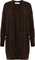 Lulu New Ls Knit Long Cardigan - Coffee Bean Melange