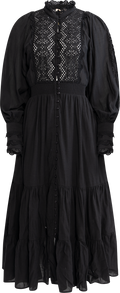 Cotton Slub Midi Dress - Black