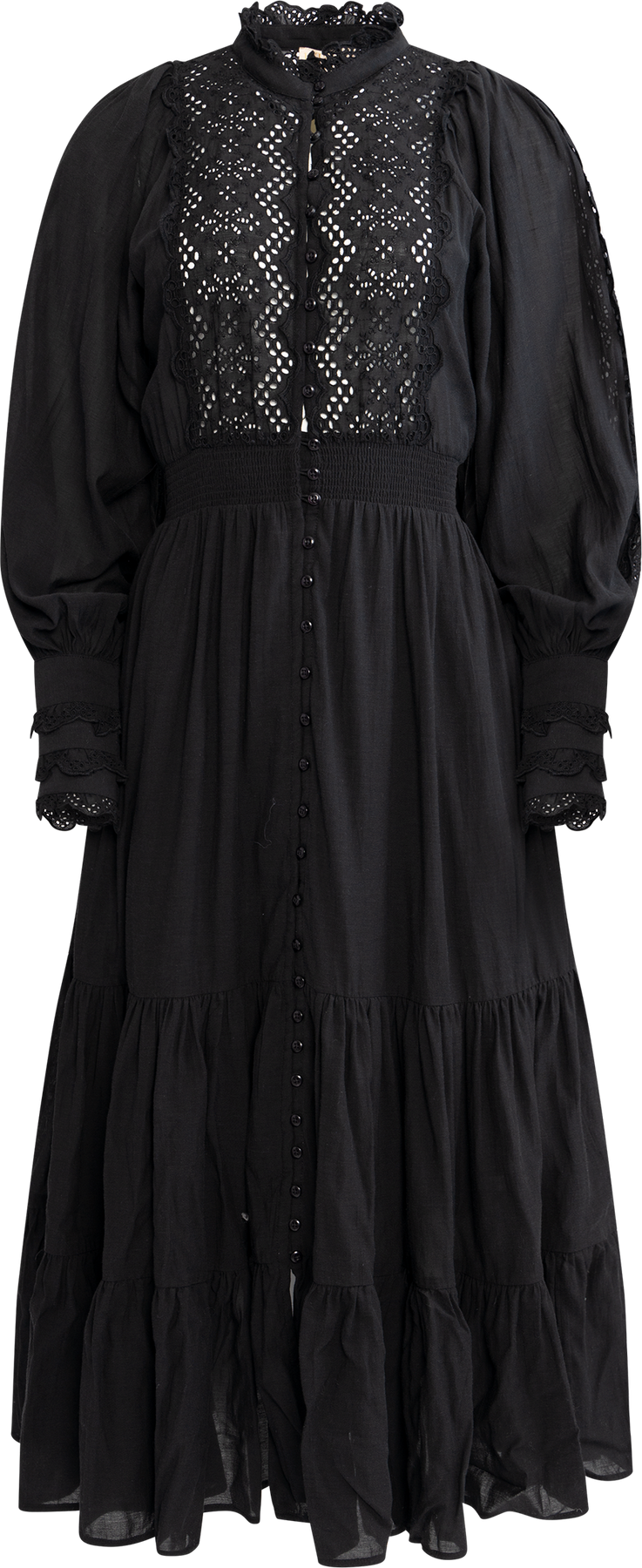 Cotton Slub Midi Dress - Black