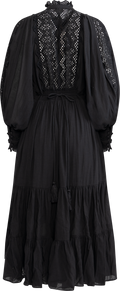 Cotton Slub Midi Dress - Black