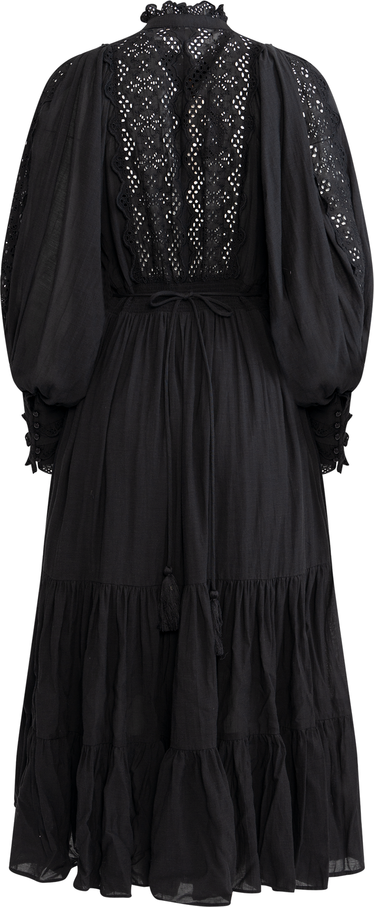 Cotton Slub Midi Dress - Black
