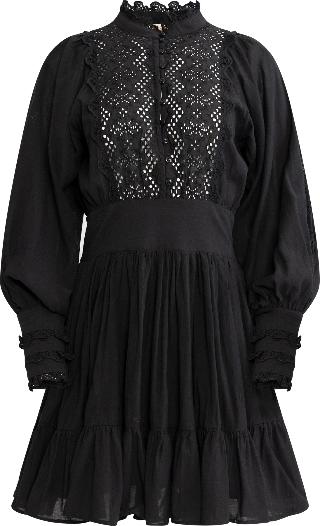 Cotton Slub Mini Dress - Black