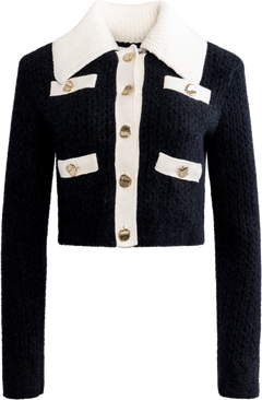 Cashmere Blend Cardigan - Black