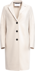 Harris Wharf London Overcoat Pressed Wool - Krämfärg