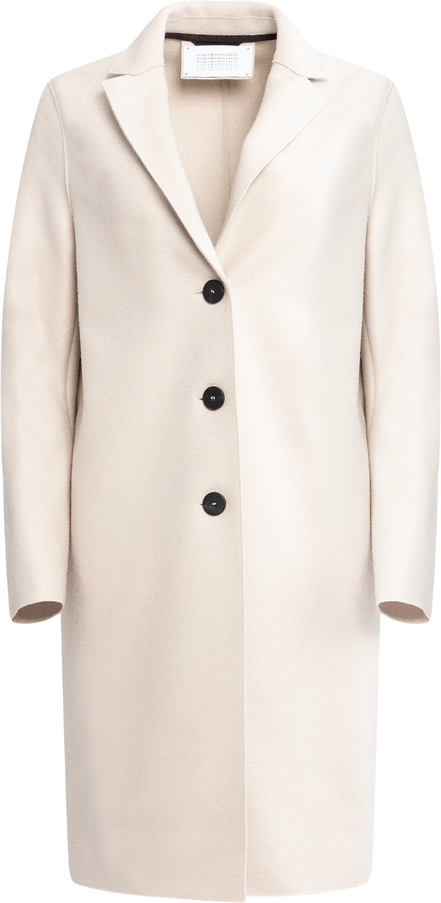 Harris Wharf London Overcoat Pressed Wool - Krämfärg