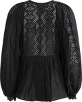 Cotton Slub Blouse - Black