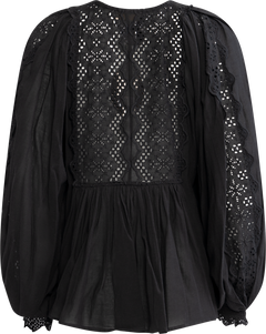 Cotton Slub Blouse - Black