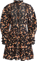 Cotton Slub Mini Dress - Midnight Daisy