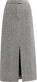 Herringbone Midi Skirt - Black