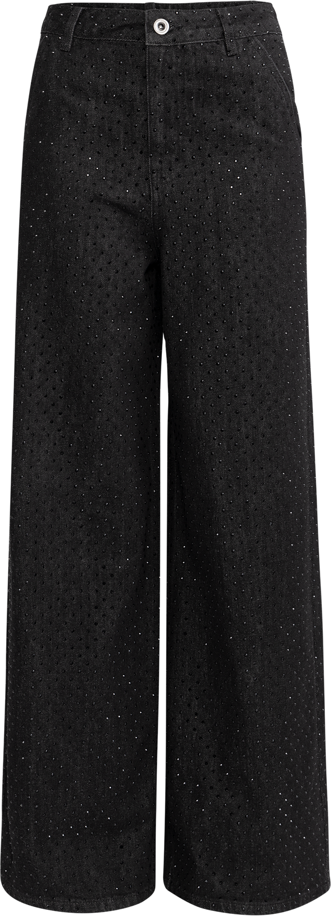 Rhinestone Jeans - Svart
