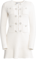 Buttoned Knit Mini Dress - Cream