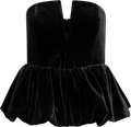 Velvet Bandeau Top - Black