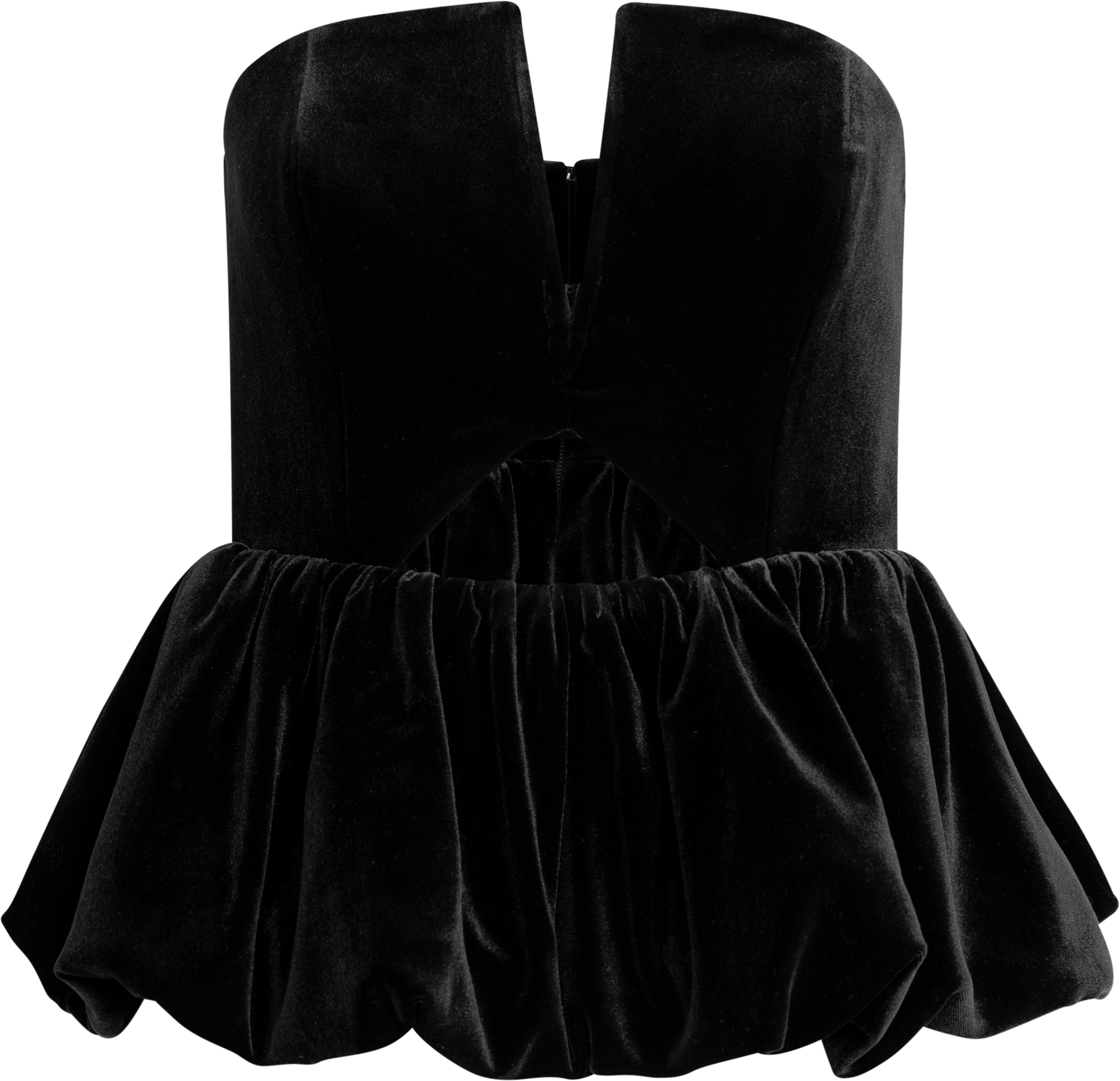 Velvet Bandeau Top - Black