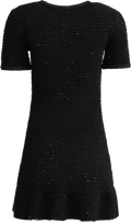 Buttoned Knit Mini Dress - Black