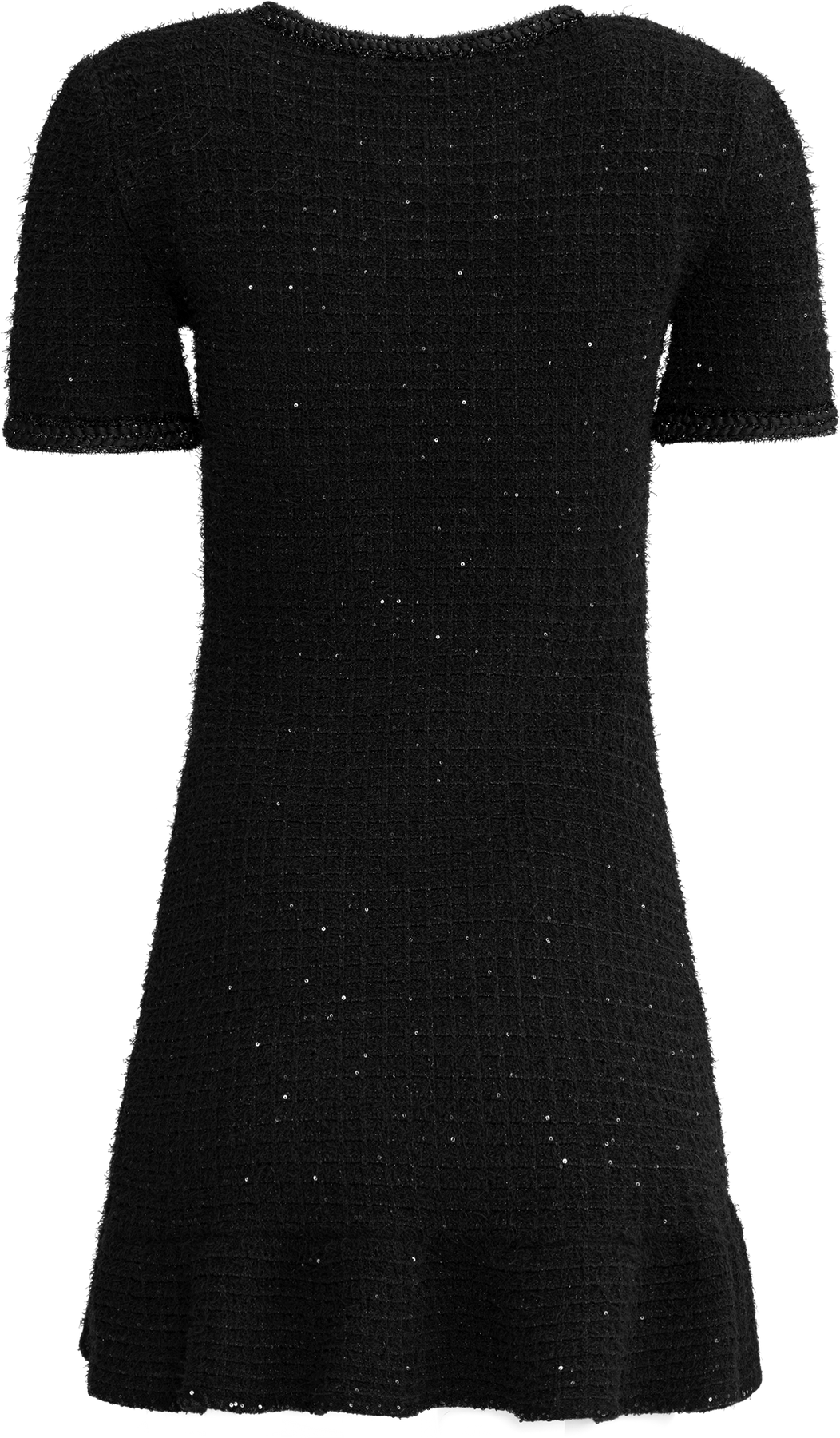 Buttoned Knit Mini Dress - Black