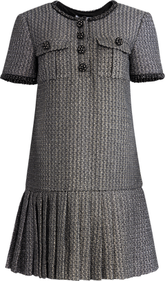 Metallic Boucle Mini Dress - Black