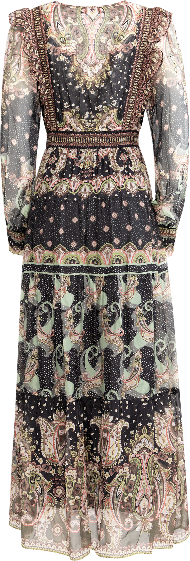 Nylah Long Dress Rayon/Silk - Black