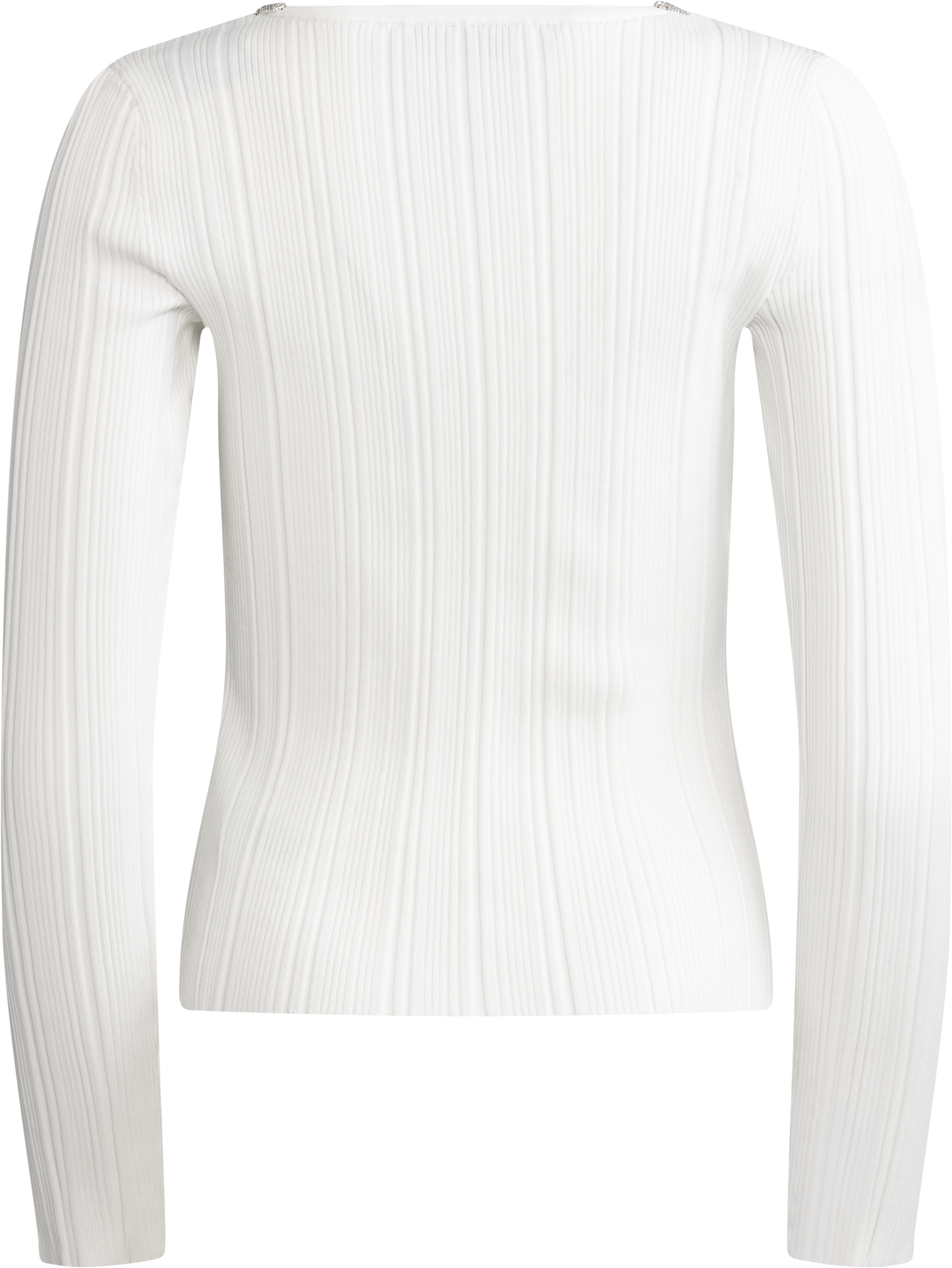Embellished Knit Top - White