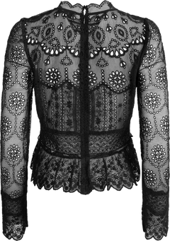 Lainey Embroidery L/Slv Top - Black