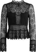 Lainey Embroidery L/Slv Top - Black