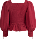 Regina Seersucker L/Slv Top - Röd
