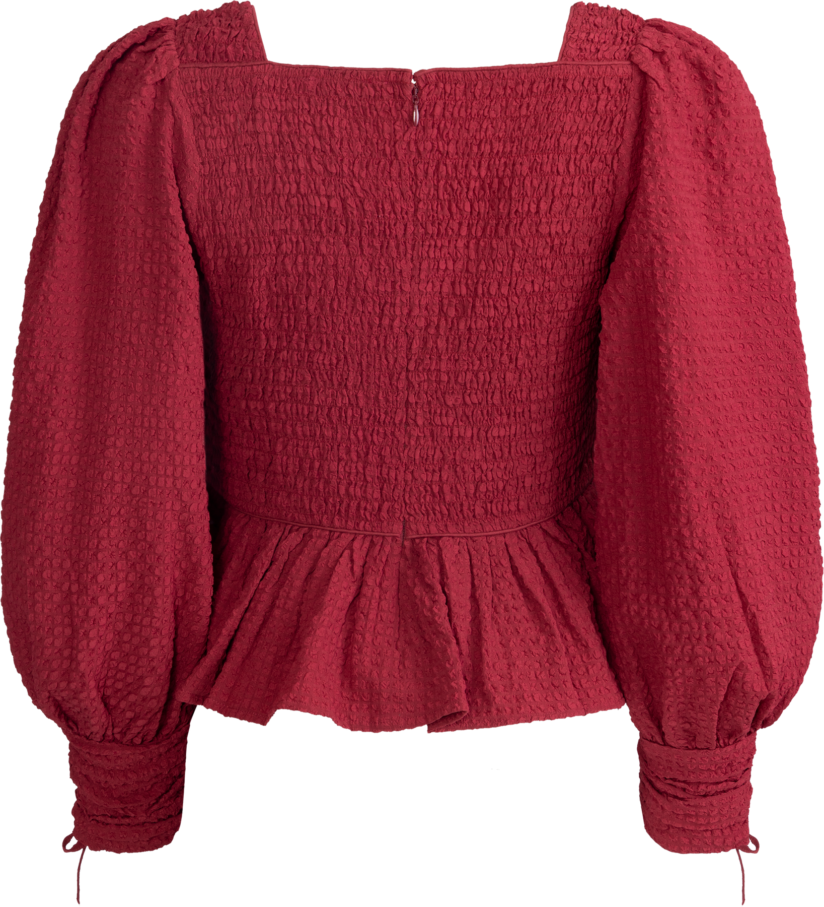 Regina Seersucker L/Slv Top - Röd